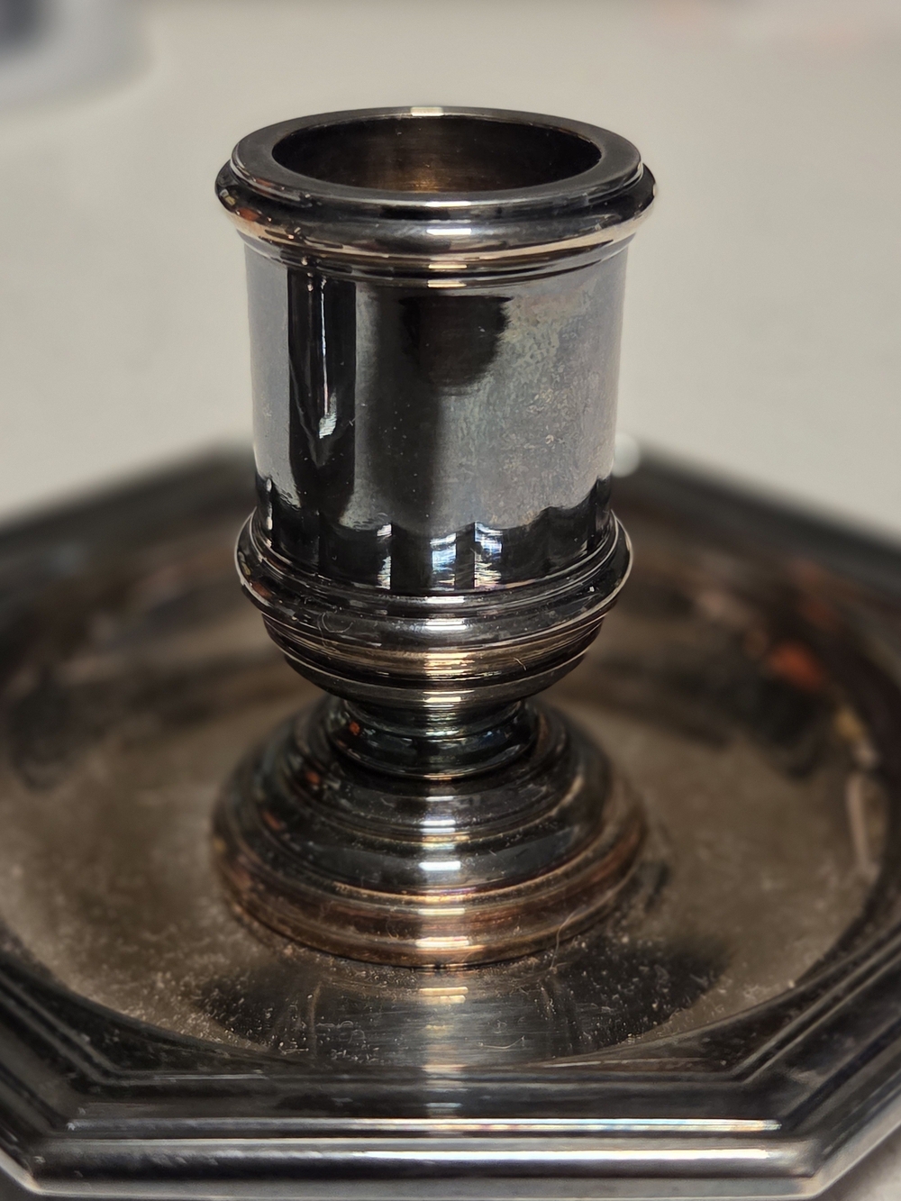 Christofle Silver Plated Candle Holders - Classic Home Dining Accent. Set Of 2.